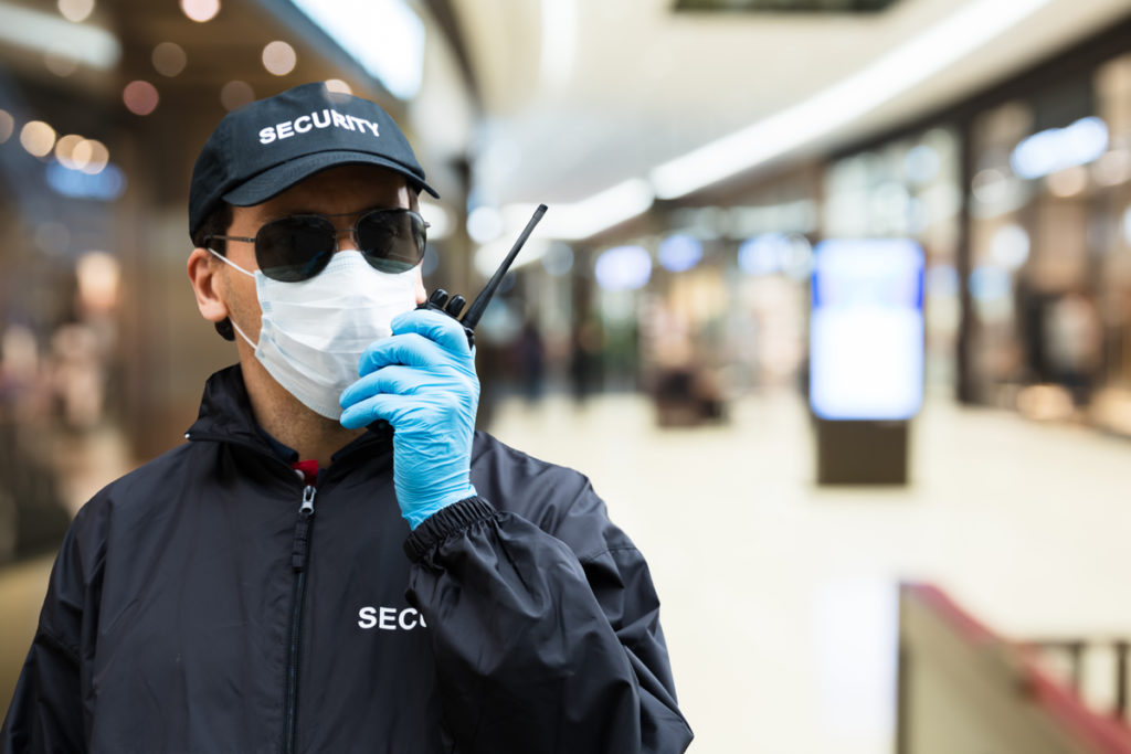 security guard communicating