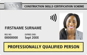 Professionally Qualified White CSCS Person Card