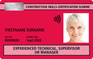 Red Experienced Technical, Supervisor, or Manager CSCS Card