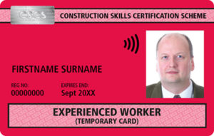 Red Experienced Worker CSCS Card