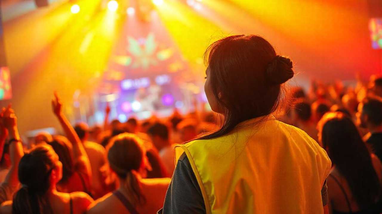 Security Personnel at work at a concert