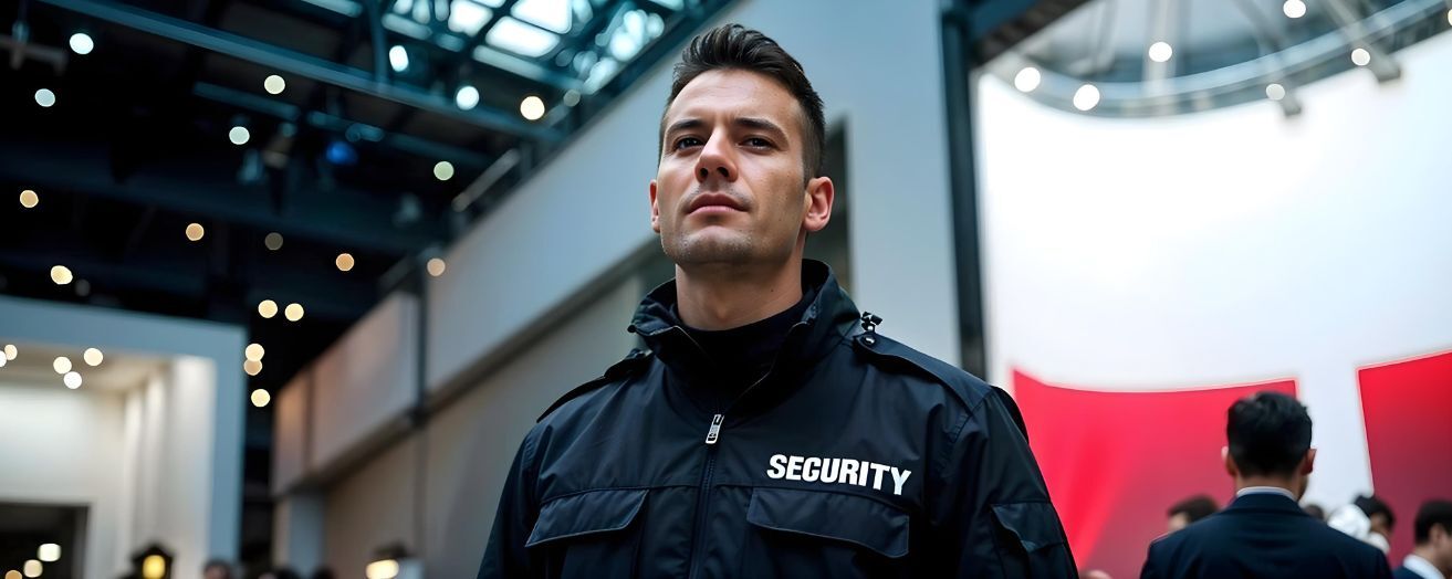 A male security officer who has upskilled to keep up with the future of physical security.