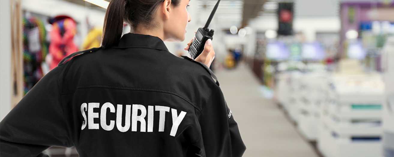 Retail security officer on duty – a frontline security role.