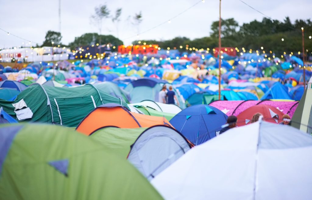 camping at the festival