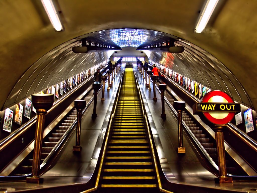 Escalators at a Tube station