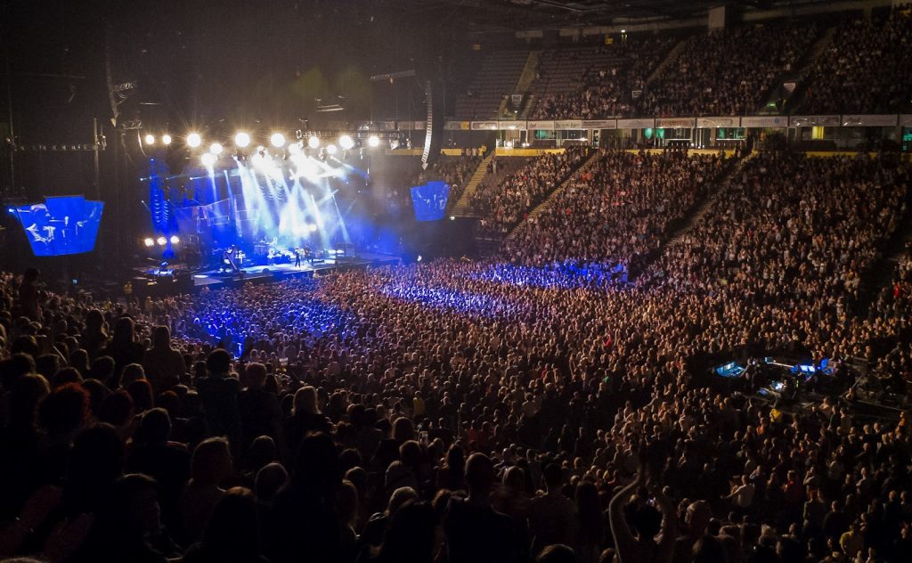 Glimpse of a crowded event at AO Arena (Manchester Arena)