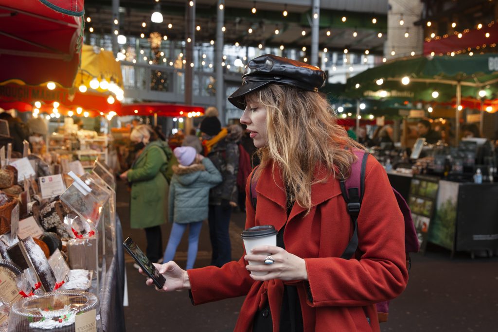 Handling hot drinks safely at the UK Christmas Market.